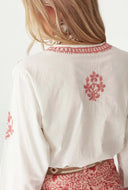 Witte blouse met roze borduursels shyla blouse