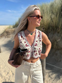 Geborduurd gilet freak folk lola