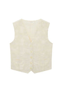 Embroidered gilet delphine