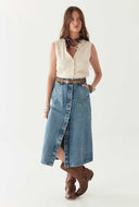 Embroidered gilet delphine