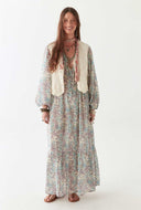 Embroidered gilet delphine