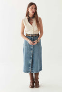 Embroidered gilet delphine