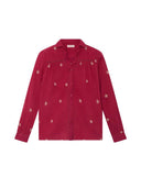 Rode geborduurde blouse medusa rani