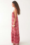 Rode maxi jurk valeria