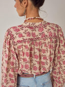 Roze blouse met print lennox