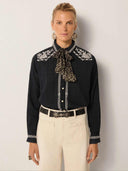 Zwarte blouse met embroidery charro