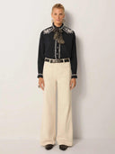 Zwarte blouse met embroidery charro
