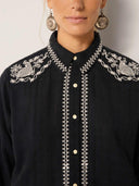 Zwarte blouse met embroidery charro
