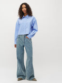 Blauwe geruite blouse emele-m ultramarine