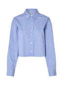 Blauwe geruite blouse emele-m ultramarine