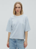 Lichtblauw gestreept t-shirt emrys-m
