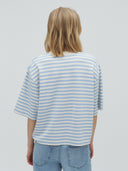 Lichtblauw gestreept t-shirt emrys-m