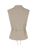 Beige gilet met ceintuur evelora-m