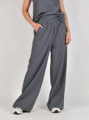 Blauwe linnen pantalon asaka-m