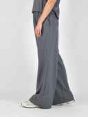 Blauwe linnen pantalon asaka-m