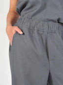 Blauwe linnen pantalon asaka-m