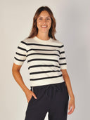 Donker blauw gestreepte top carla-m