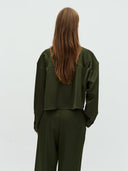 Donker groene satijnen blouse emele-m pine