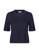 Donkerblauwe gebreide top carla-m