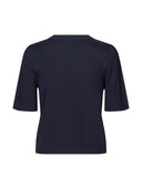 Donkerblauwe gebreide top carla-m