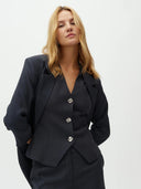 Donkerblauwe blazer dravina-m