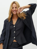 Donkerblauwe blazer dravina-m