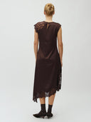 Donkerbruine midi jurk gwendi-m