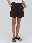 Beige linnen short cristiana-m