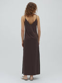 Donkerbruine maxi jurk leslee-m