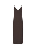 Donkerbruine maxi jurk leslee-m