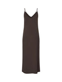 Donkerbruine maxi jurk leslee-m