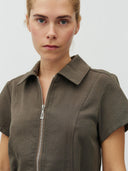 Donkergroene blouse aulira-m