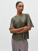 Groen t-shirt met pailletten emrilla-m