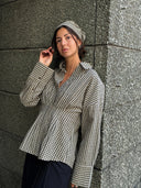 Geruite blouse isidor-m