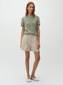 Beige linnen short cristiana-m