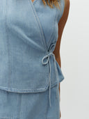 Lichtblauwe denim top cenaya sl-m
