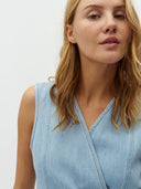 Lichtblauwe denim top cenaya sl-m