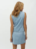 Lichtblauwe denim top cenaya sl-m