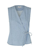 Lichtblauwe denim top cenaya sl-m