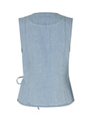 Lichtblauwe denim top cenaya sl-m