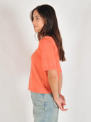 Oranje gebreide top carla-m