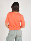 Oranje gebreide top carla-m