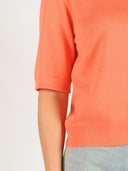 Oranje gebreide top carla-m