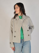 Zwart gesteepte trenchcoat becker-m