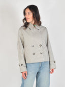 Zwart gesteepte trenchcoat becker-m