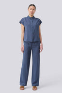 Blauwe viscosemix blouse nickimd