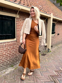 Bruine maxi jurk narcissamd