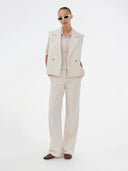 Creme pantalon galemd wide pants