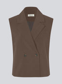 Donkerbruin gilet galemd