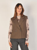 Donkerbruin gilet galemd
